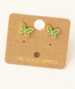 Mint Butterfly Enamel Earrings by Must Have