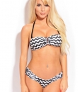 Black Chevron Bandeau Bikini by Dippin Daisy