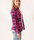 Pink and Navy Plaid Button Down