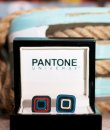 Rounded Square Bullseye Pantone Cuff Links by Sonia Spencer England