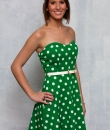 Green Polka Dot A-Line Dress