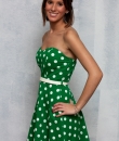 Green Polka Dot A-Line Dress