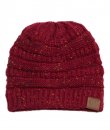 Burgundy Confetti Knit Beanie by C.C.