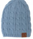 Denim Blue Cable Knit Beanie by C.C.