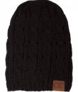 Black Cable Knit Beanie by C.C.