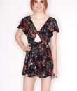 Front Tie Floral Romper by Hommage