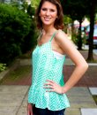 Lace Up Back Chevron Tank Top by TCEC