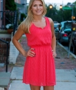 Coral Textured Tank Dress by Teenplo