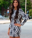 Tribal Print Fitted Dress by B Sharp