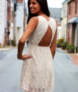 Open Back Sequined Lace Dress by Ya Los Angeles