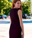 Wine Sleeveless Dress With Neckline Detail by Ya Los Angeles