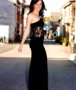 Knit Maxi Dress With Lace Midriff by Ya Los Angeles