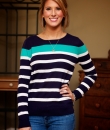 Teal Stripe Sweater by Timing