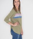 Three Quarter Sleeve Striped Raglan by Cherish