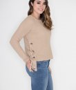 Side Lace-Up Sweater by She and Sky