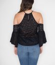 Embroidered Cold Shoulder Top by Flying Tomato