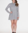 Button Cowl Neck Dress by Cherish