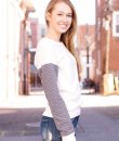 Quilted Sleeve French Terry Top by Vanilla Bay