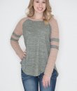 Striped Thermal Raglan Top by Cherish