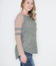 Striped Thermal Raglan Top by Cherish