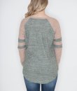 Striped Thermal Raglan Top by Cherish