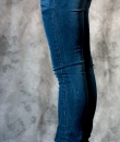 Wrinkle fade out skinny jeans with classic pockets by ChiQle.