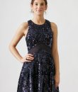 Sequin Mesh Waist Dress by Hommage