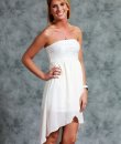 Textured Strapless Overlay Dress by Yetts