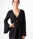 Bell Sleeve Romper by Hommage