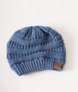 Dark Denim CC Knit Beanie