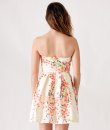 Textured Floral Print Strapless Dress by Ya Los Angeles