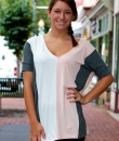 Half Sleeve Color Block Top by Vanilla Bay