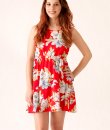 Floral Print Dress With Crochet Back by Love Point