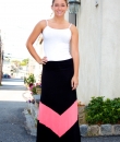 Chevron Stripe Maxi Skirt by Popular Basics