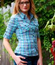 Plaid button down with front pockets by Faisca