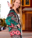 Geometric Print Sweater Cardigan by Flying Tomato