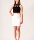 High Neck Lace Crop Top by She and Sky