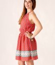 Border Print Halter Dress by NikiBiki