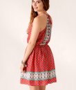 Border Print Halter Dress by NikiBiki