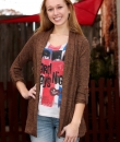 Roll-Up Sleeve Open Cardigan by Timing