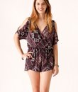 Open Shoulder Surplice Romper by TCEC