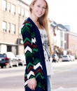 Chevron Print Long Cardigan by Vanilla Bay