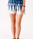 Denim Scalloped Lace Shorts by NikiBiki