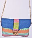 Small Tribal Print Clutch With Chain