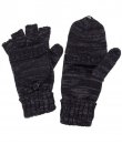 Black Convertible Fingerless Gloves by C.C.