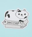 Spaceship Cat Sticker