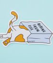 Hiding From Life Cat Sticker