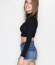 Black Front Cut Out Top by Timing