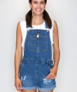 Distressed Denim Romper by Love Tree