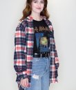 Oversized Plaid Boyfriend Shirt by La Miel